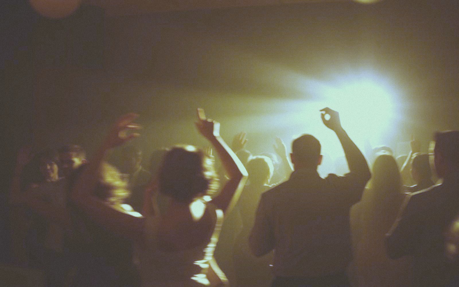 A dancefloor filled with confetti